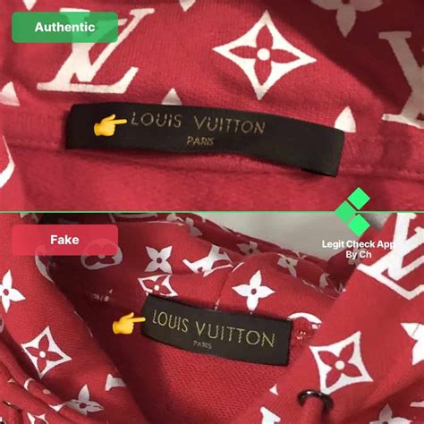 fake supreme lv hoodie vs real|false louis vuitton hoodie.